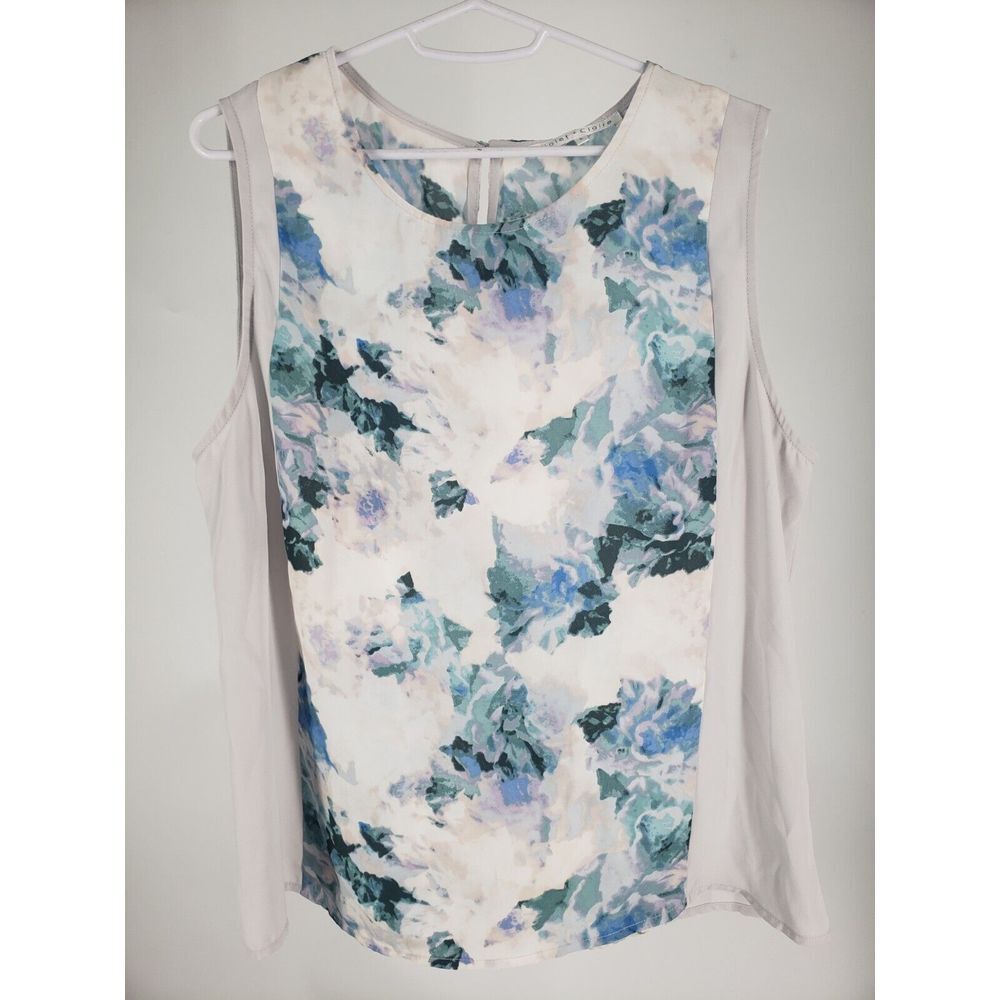 VIOLET + CLAIRE Enchanted Watercolor Floral Sheer Lightweight Blouse‎ Size Large